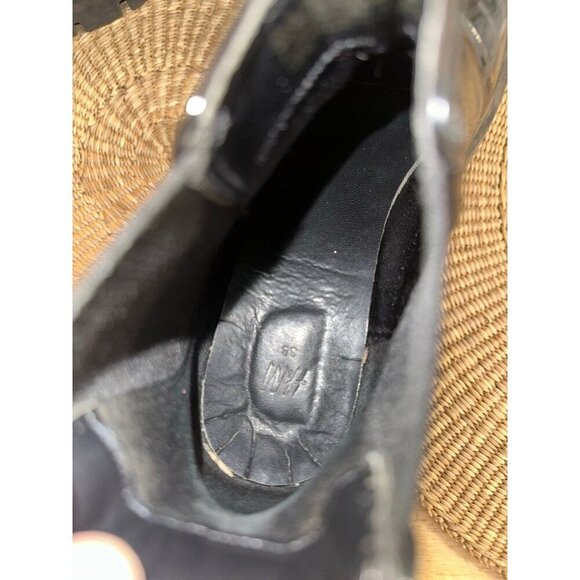 H&M Black Patent Chunky Platform Chelsea Boots - Size 38 - Picture 8 of 10